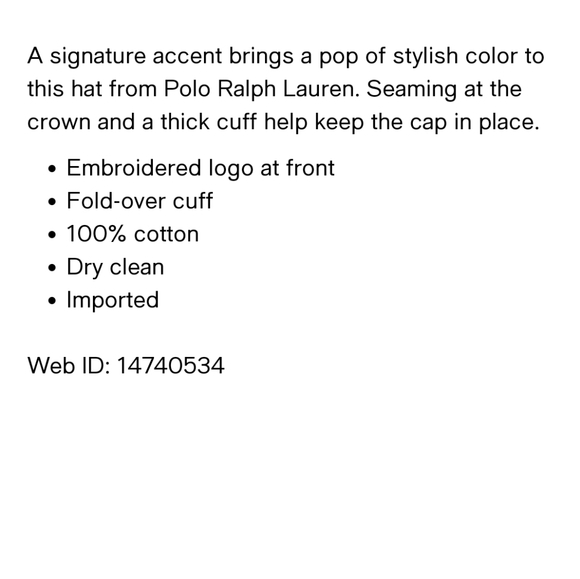 NWT Men's Ralph Lauren Polo Big Pony Cuffed Beanie - Picture 5 of 8